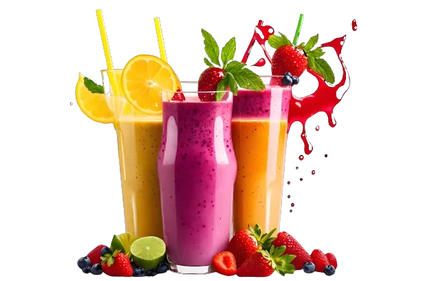 Farbige süße Smoothies